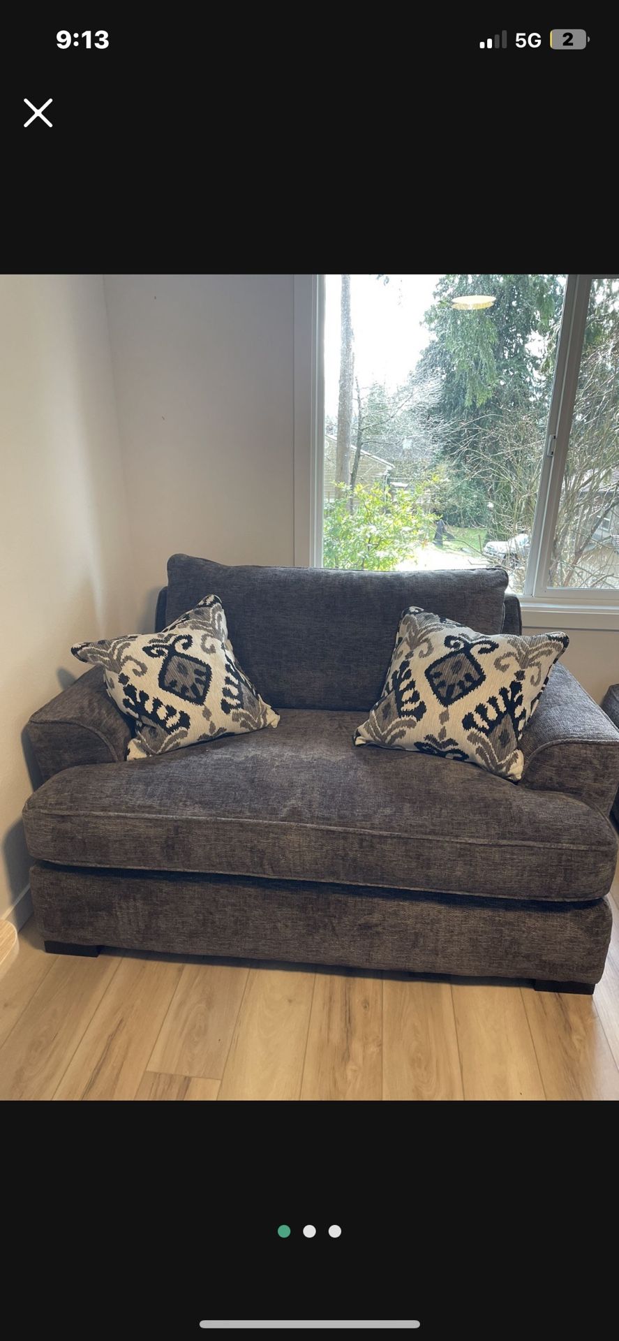 Couch (Love Seat With Down Pillows)