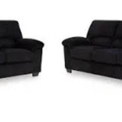 Black Sofa And Love Seat