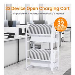 New rolling 32 device mobile charging station with outlets 