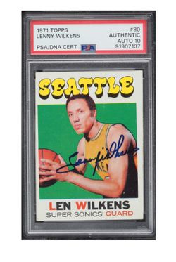 1971 Lenny Wilkens AUTO DNA 10
