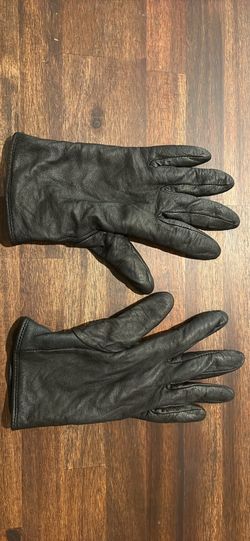 Charter Club Women’s Leather Touchscreen Gloves - Size Large - Black