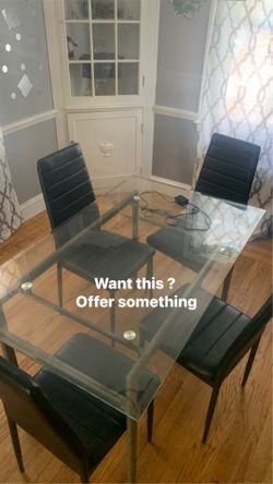 Glass table and chairs