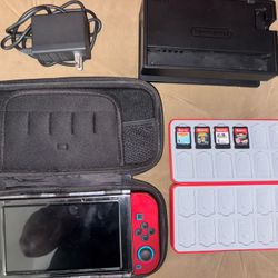 Nintendo Switch W/ 4 Game + Case Lot 