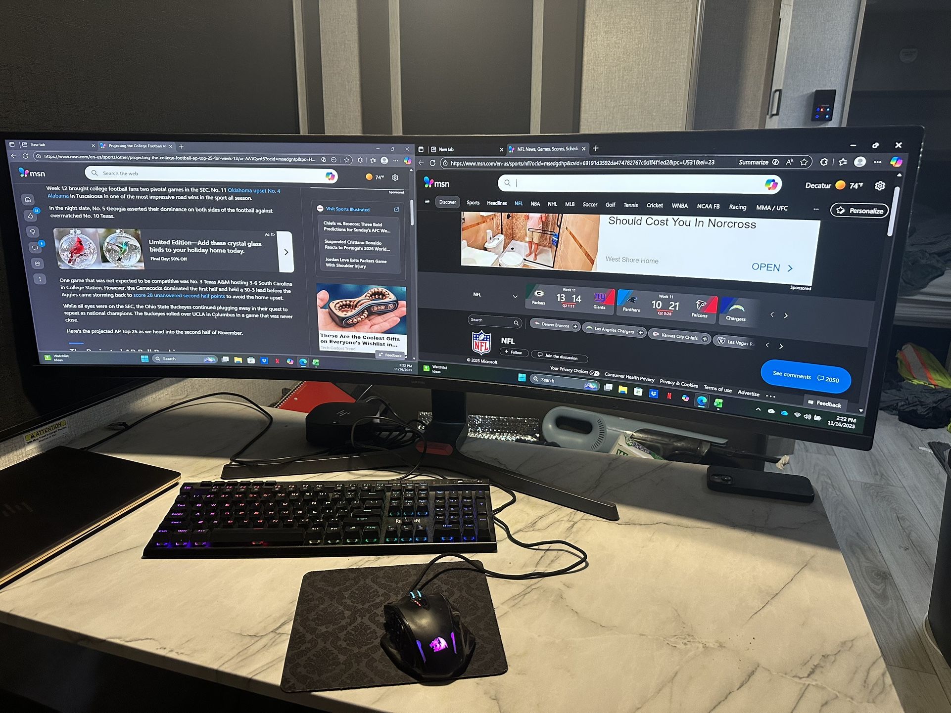 Samsung 49” Curved QHD Monitor