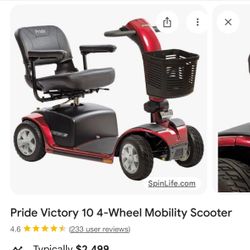 Pride victory scooter- Electric, BLUE, Battery works (wheelchair,  assistance, mobility)