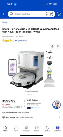 Shark Power Detect 2in1 Robot Vacuum and Mop