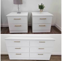 Dresser and 2 nightstands - Cómoda y 2 mesitas de noche