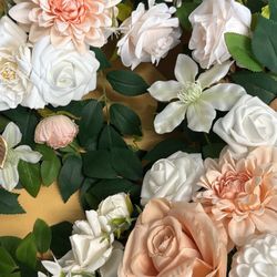 Artificial Wedding Arch Flowers 2Pcs Artificial Flower Arch Decor, 2Pcs Chiffon Fabric Drapes, Ceremony Decoration, Floral Outdoor Part
