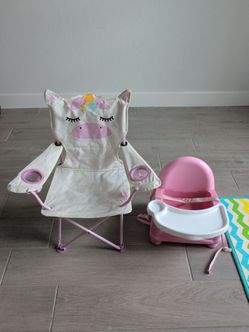 Kids Unicorn Folding Chair and Booster Seat