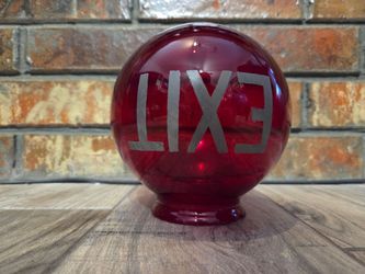REMARKABLE CONDITION 1930's Glass Ruby Red Theater 🎬 Exit Sign