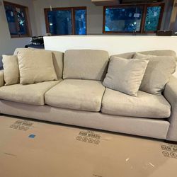 Modern Beige Sofa – Great Condition, No Pets/No Smoking