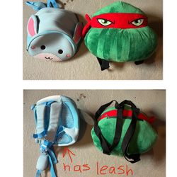 Toddler backpack with Leash or pillow