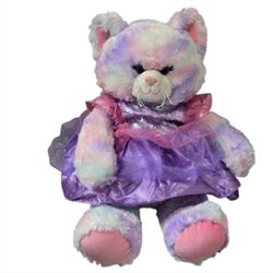 Build A Bear Workshop Pastel Swirl Kitty Cat Plush 16" Stuffed Animal Ballerina