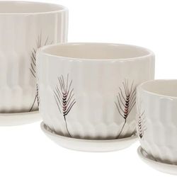 balacoo 3 Sets Flowerpot White Planters Potted Planter Ceramic Pots for Indoor Plants Flower Pots for Vintage Decor Pots for Plants Ceramic Bonsai Pot