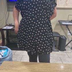 Black Flower Romper XL