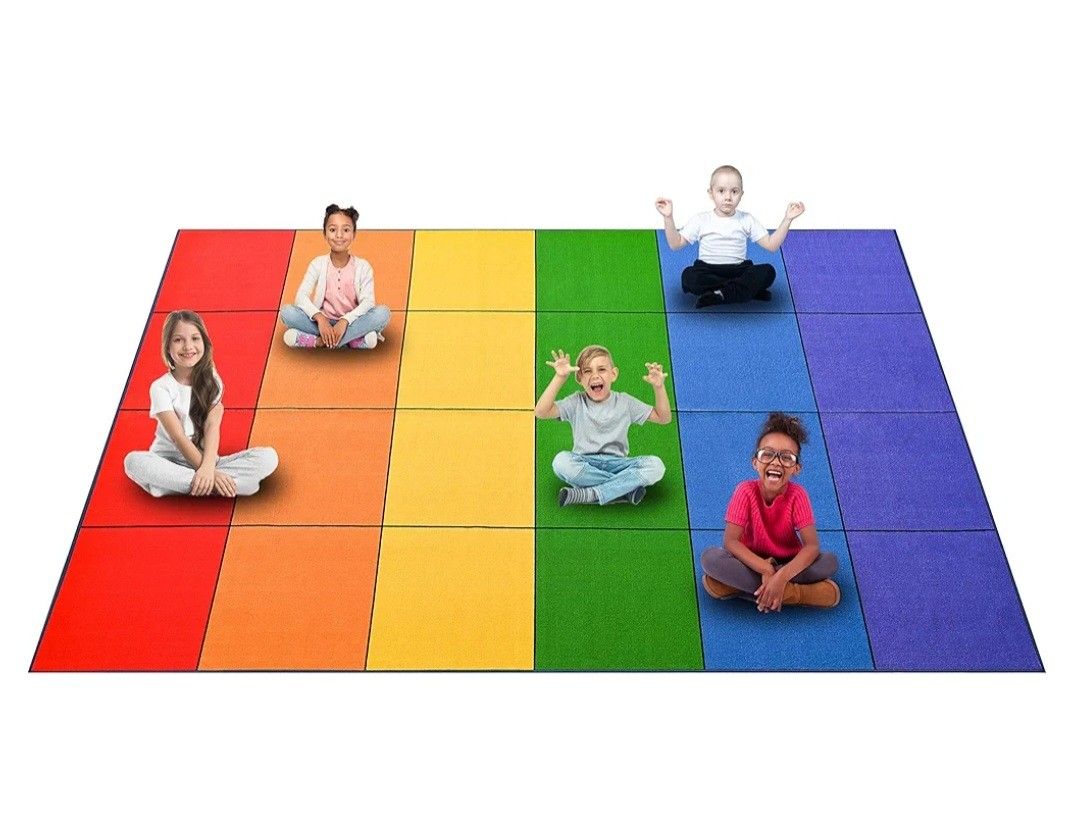 BRAND NEW
Booooom Jackson Rainbow Classroom Rg Colorful Classroom Seating Rug Elementary, Cute Preschool Rug, Colorful Classroom Rug Suitable for Rai