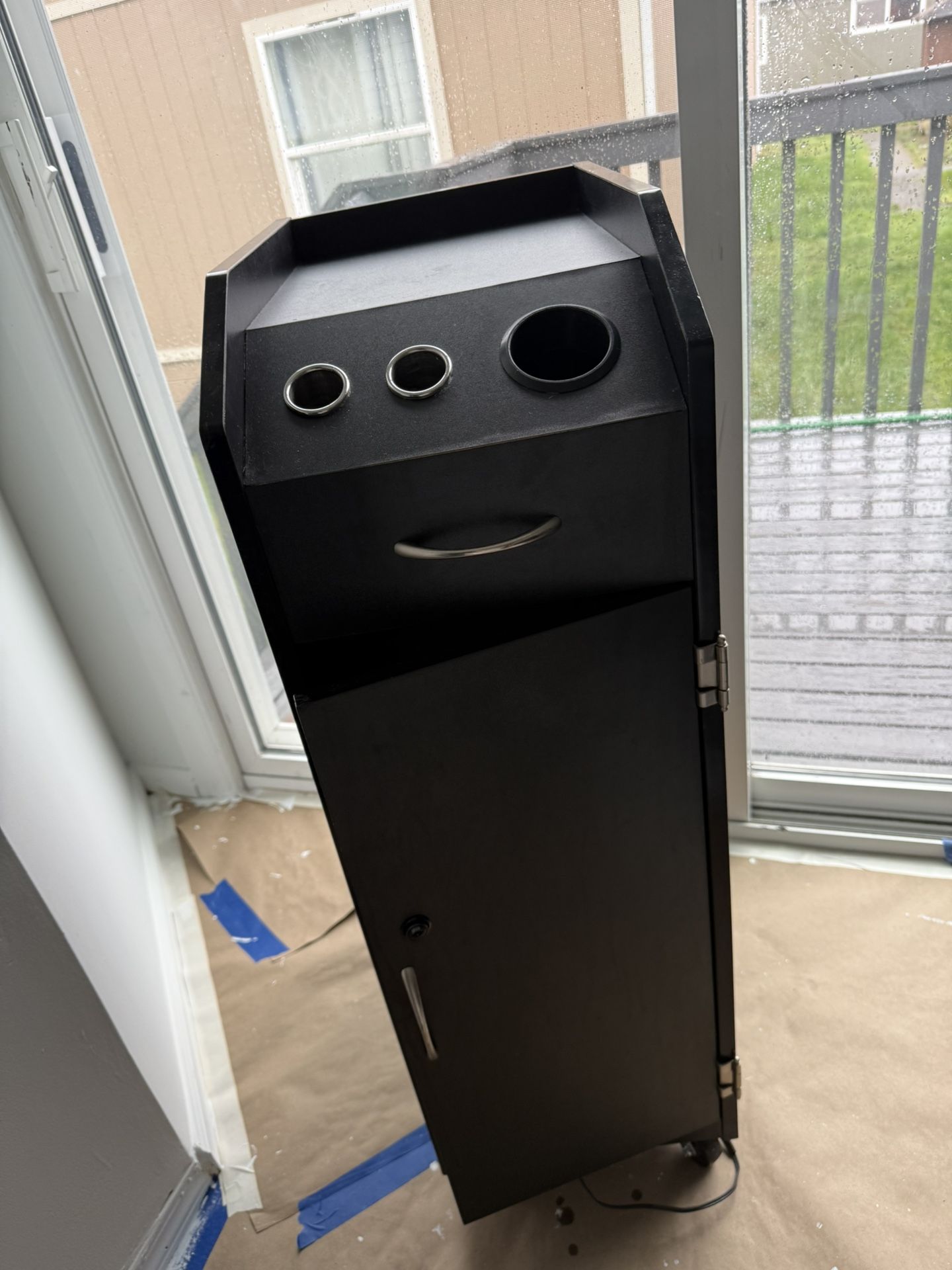 Salon Hair Stylist Station with Wheels – Storage Cabinet