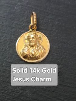 🌟 14k Solid Gold Jesus Christ 🙏 Necklace Charm🌟✨