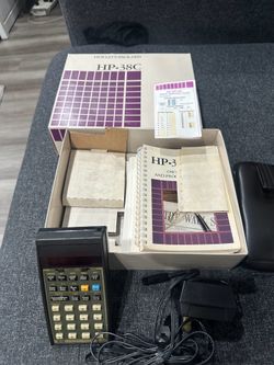 HP 38C Vintage Calculator (Corroded Batteries / For Parts) + Manuals / Case