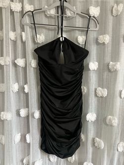 Princess Polly Black Ruched Halter Bodycon Dress