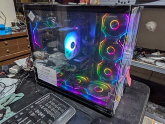 High End Gaming PC Intel Core i7-12TH Gen 16GB Ram 1TB SSD Nvidia RTX 4060Ti 16GB Graphics, Win 11 . 

 Comes with a 32" Monitor Keyboard Mouse. 

Tra