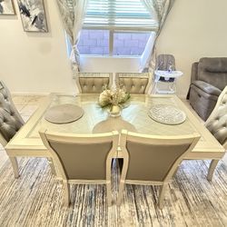 Beautiful Six Chair Table Also With A Leaf Need Gone Moving Out Soon