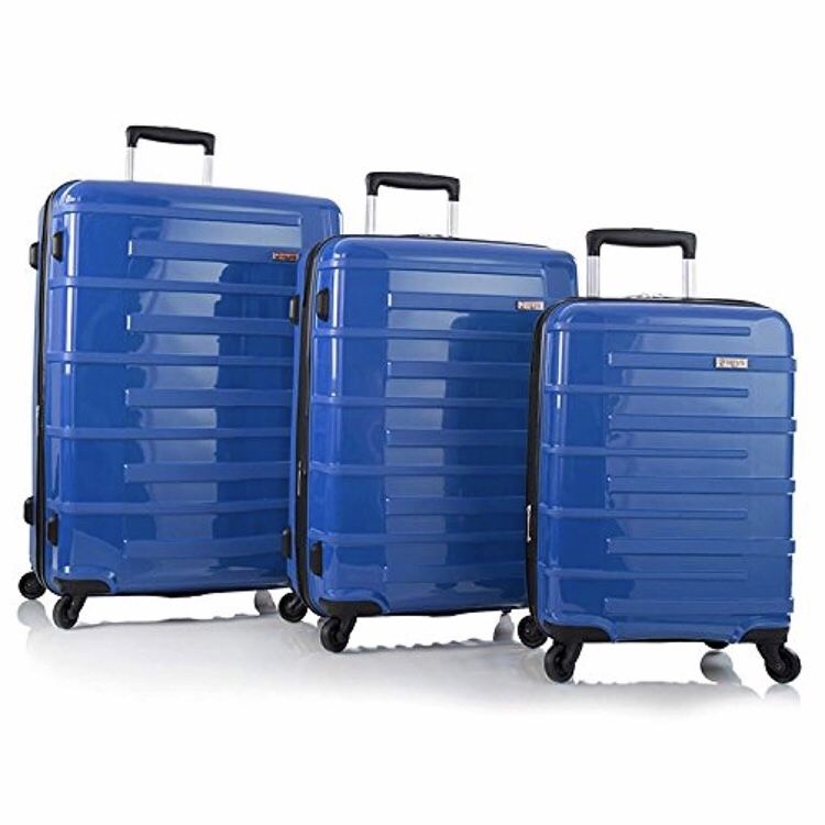 Helios 3-piece Hardside Spinner Set Blue Retail $399