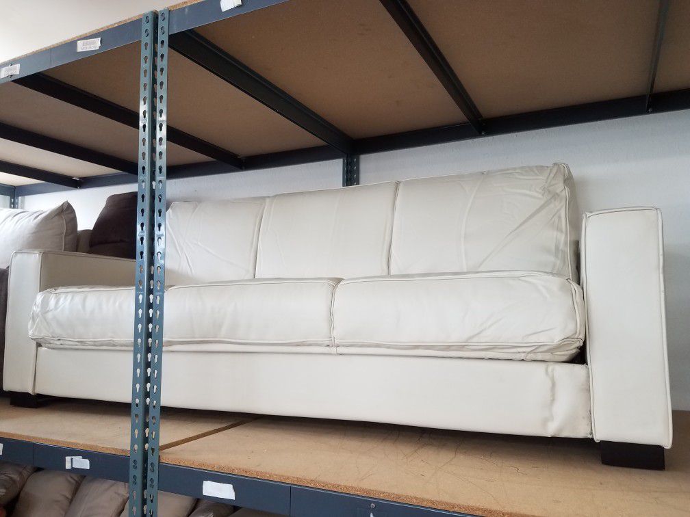 White leather futon