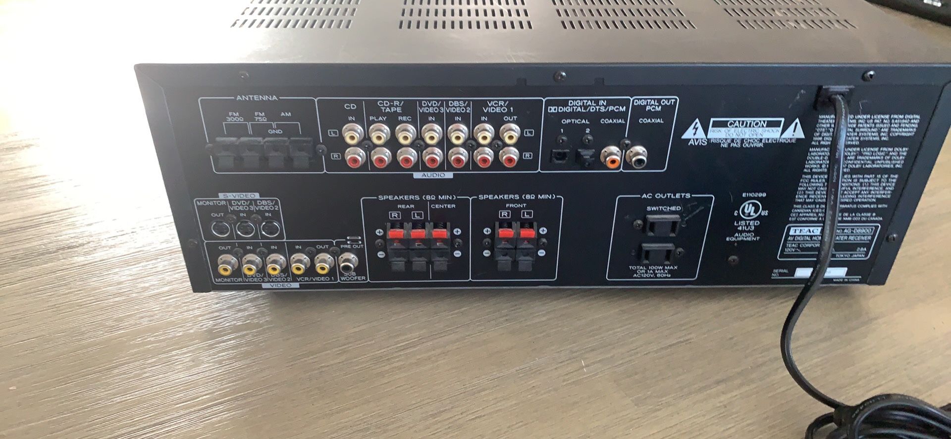 Teac AG-D8900 5.1 500W Digital Surround sound home theater AV