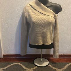 Ribbed Off The Shoulder Sweater 