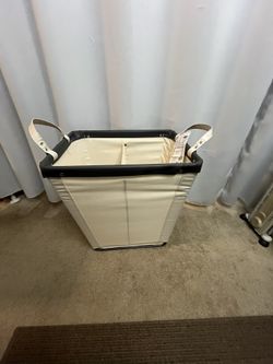 New Seville hamper, laundry basket, 2 sections,  with wheels still in the bag.