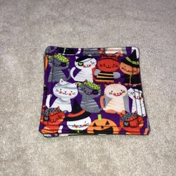 Handmade Machine Sewn Halloween Pattern Set Of 4 Coasters — 4”x4.5”