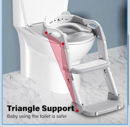 Potty Training Seat, Toddler Toilet Seat with Step Stool Ladder, Toddler Potty Training Toilet for Kid Boys Girls with Splash Guard, Anti-Slip Base an