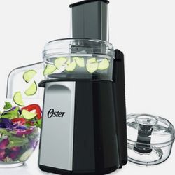 Oster Oskar 2-in-1 Salad Prep & Food Processor, Black Reversible Blades