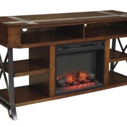 W552-68 Ashley Furniture Vinasville - Brown Large Tv Stand With Fireplace
