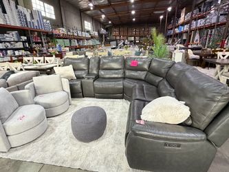 Grey Fabric Reclining Sectional Leather from Costco
