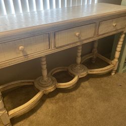 Large Entryway/console Whitewashed Table