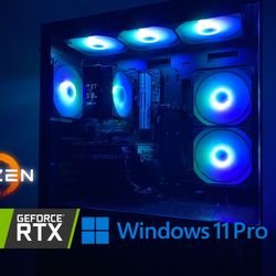 Black RGB Gaming PC – Ryzen 5 / RTX 3050 | Clean Build | 1TB SSD