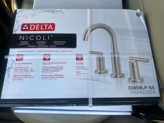 Delta Nicoli 2 handle widespread Bathroom Faucet and PROFLO Loftus Single Handle Pull-Down Kitchen Faucet