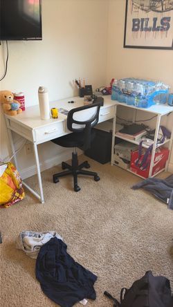 White Desk with Drawer