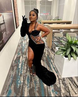 Black Velvet And Pearl Gown