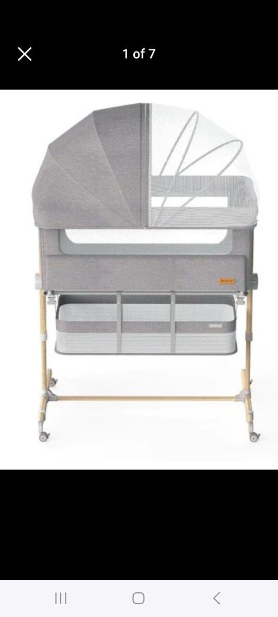 New 3 In 1 Baby Bassinet Bedside  Sleeper Crib With Storage  And Wheels