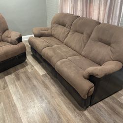 Recliner Sofa and Loveseat 