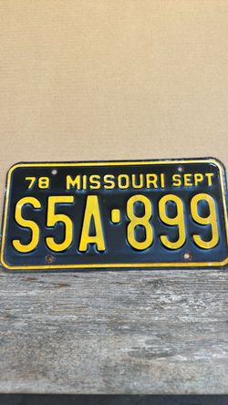 Vintage Missouri license plate 1978