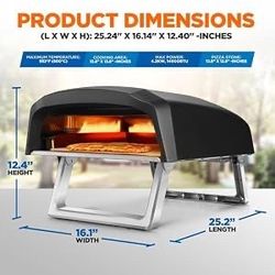 NEW- NutriChef Portable Outdoor Gas Pizza Oven