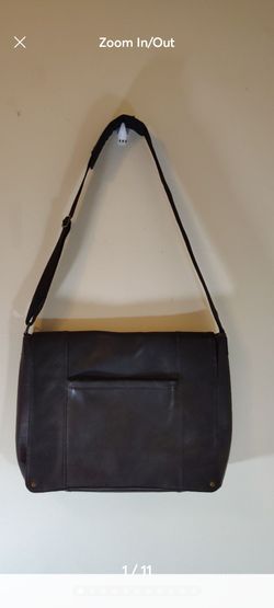 Solo Brown Leather Nylon Messenger Briefcase