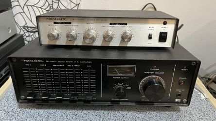 Realistic MPA-90 100 Watt Public Address Amplifier &    Realistic 33-1057 Two-Channel Stereo Mic Mixer