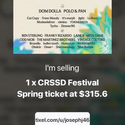 1 crssd spring ticket