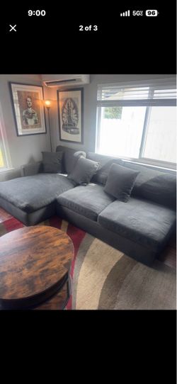 Living spaces microfiber sectional sofa couch