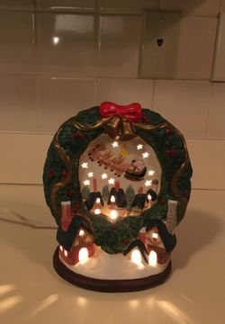 Holiday Lighted Decoration - like new 8” tall 4” deep 5” wide